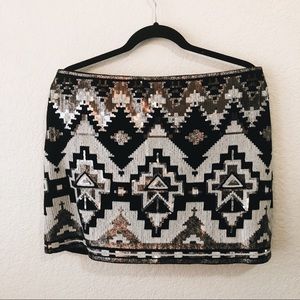 Sequin mini skirt